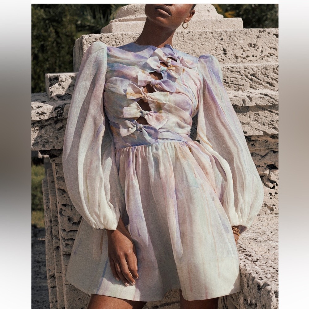 ZIMMERMANN Rhythmic Knot Mini Dress